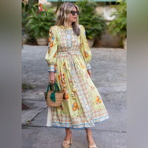 HUNTER BELL LILLIAN DRESS - GASPARILLA GARDENS Floral Yellow Maxi Dress NEW 4